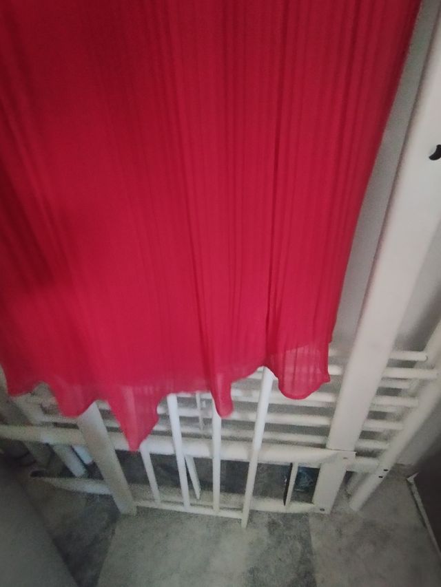 Vestido plisado Mango rojo