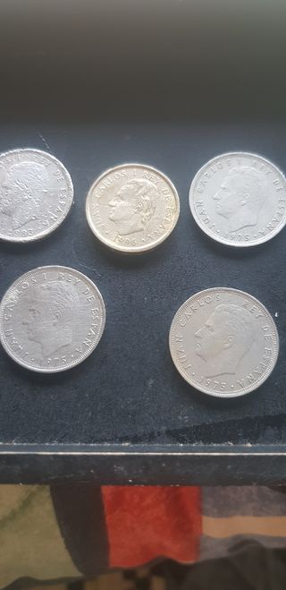 Monedas antiguas: 100 y 25 pesetas