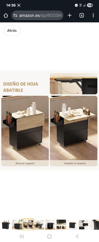 Mesa cocina plegable - 80x68cm