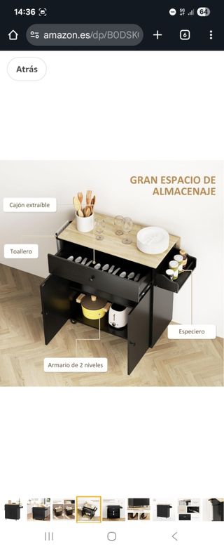 Mesa cocina plegable - 80x68cm