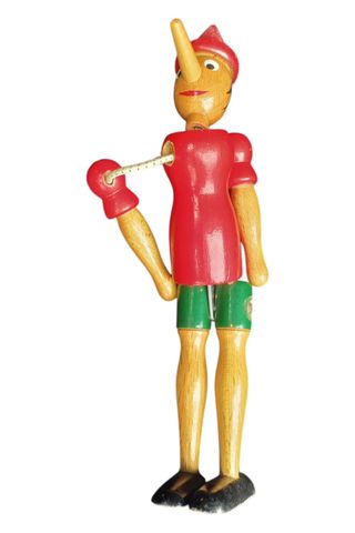 Pinocho de madera  – articulado, pintado a mano