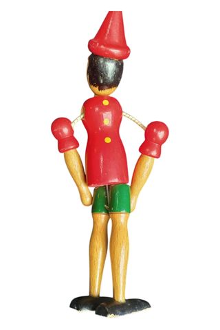 Pinocho de madera  – articulado, pintado a mano
