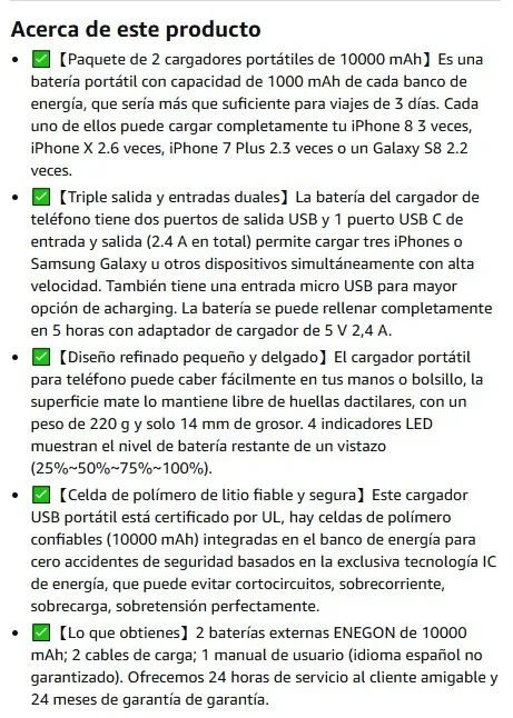 ¡¡-50%!! | ENEGON Power Bank 2x 10000mAh Slim