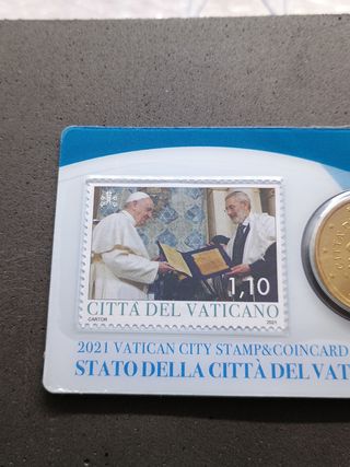 Coincard Vaticano 2021: 50 cent + francobollo