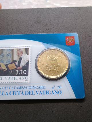 Coincard Vaticano 2021: 50 cent + francobollo