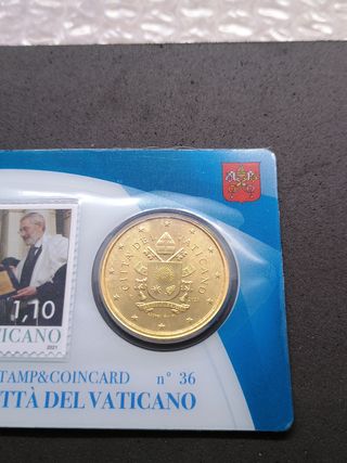 Coincard Vaticano 2021: 50 cent + francobollo