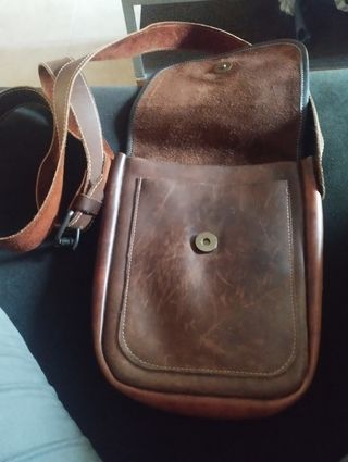 Bolso bandolera cuero marrón