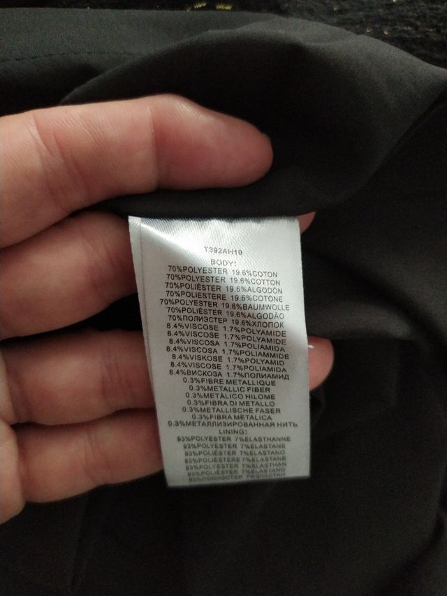  Molly Bracken falda negra y dorada Tweed talla L