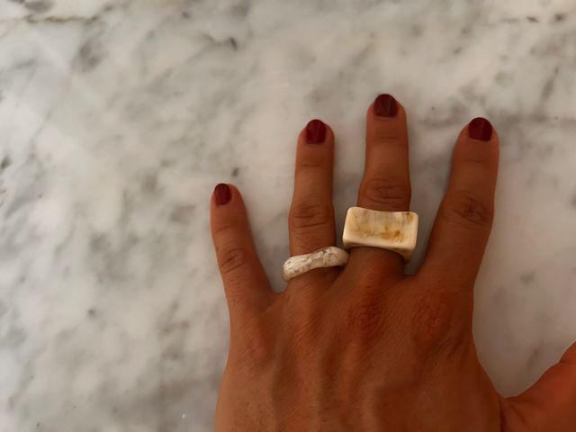 Anillos resina geométricos - 3 piezas