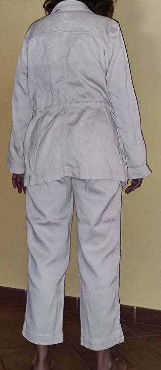 Conjunto pana beige - Chaqueta y pantalón