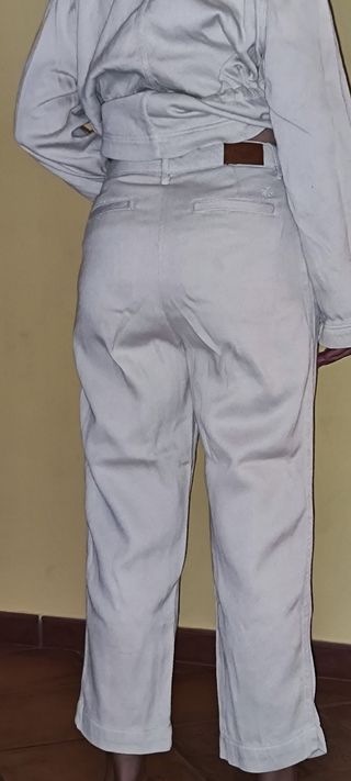 Conjunto pana beige - Chaqueta y pantalón