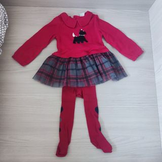 Vestido Navidad niña Boboli rojo 12 meses