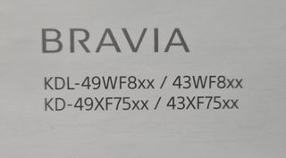 TV Sony 49XF7596 - Piezas