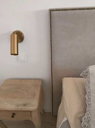 Cabecero cama 135cm tapizado beige