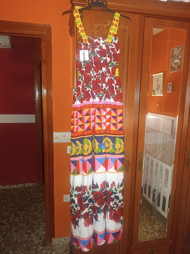 Vestido largo multicolor