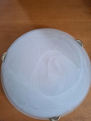 Plafoniera bianca vetro-metallo