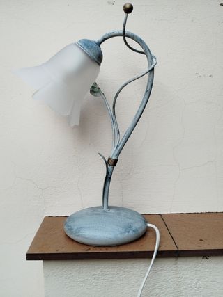 Lámpara techo y mesita , 5 luces, tono azul,blanco