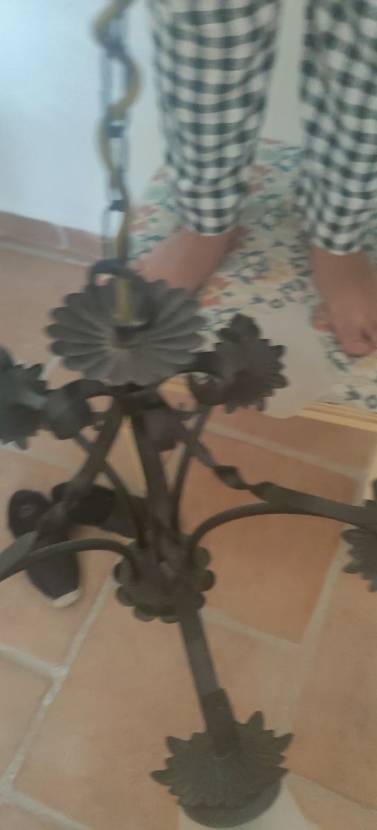 Lámpara metal negra 5 luces