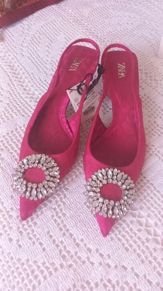 Zapatos Zara rosa fucsia talla 39