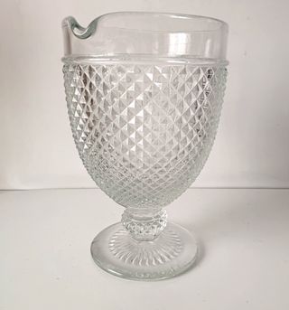 ANTIGUA JARRA CRISTAL TALLADO  ROMBOS EN RELIEVE