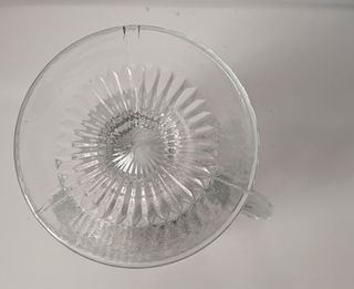 ANTIGUA JARRA CRISTAL TALLADO  ROMBOS EN RELIEVE