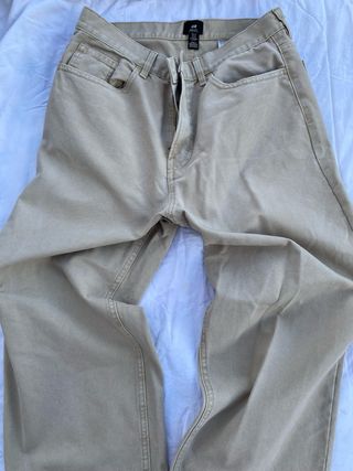 antaloni H&M Beige Baggy Fit Taglia EU 34 - cotone