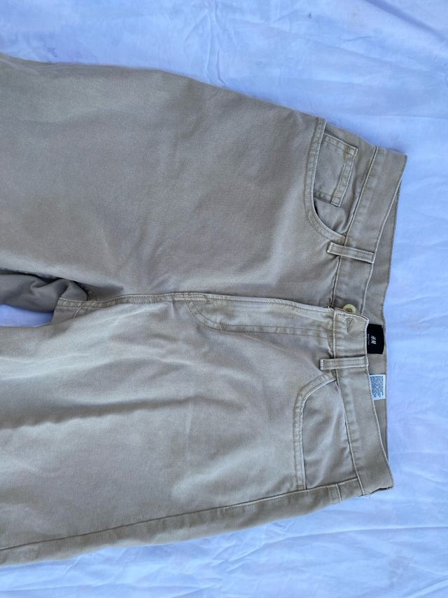 antaloni H&M Beige Baggy Fit Taglia EU 34 - cotone