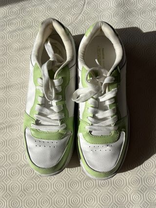 Zapatillas plataforma verde pastel