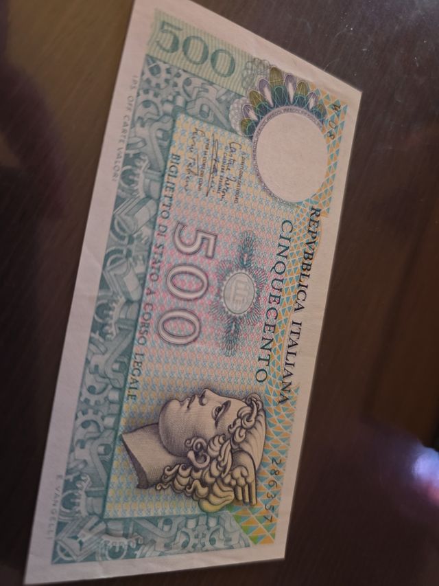 Billete 500 Liras. República Italiana. 1974. ITA