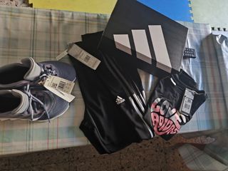 Pantalones Adidas niña - Negro/Rosa talla 10 12 