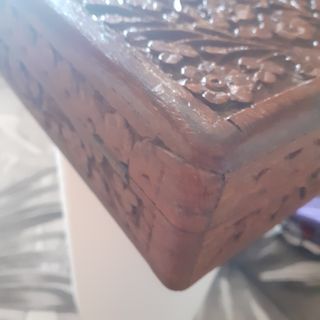 Scatola legno intagliato porta carte  20x11cm