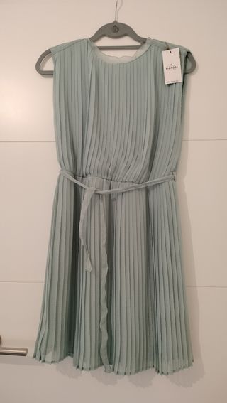Vestido plisado Tiffosi azul