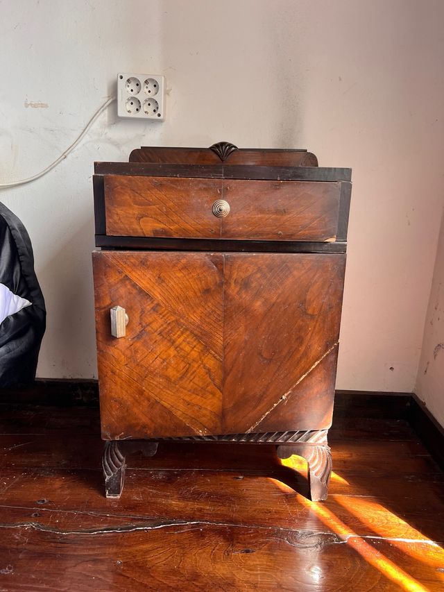 2 Mesillas noche antiguas - Madera de castaño