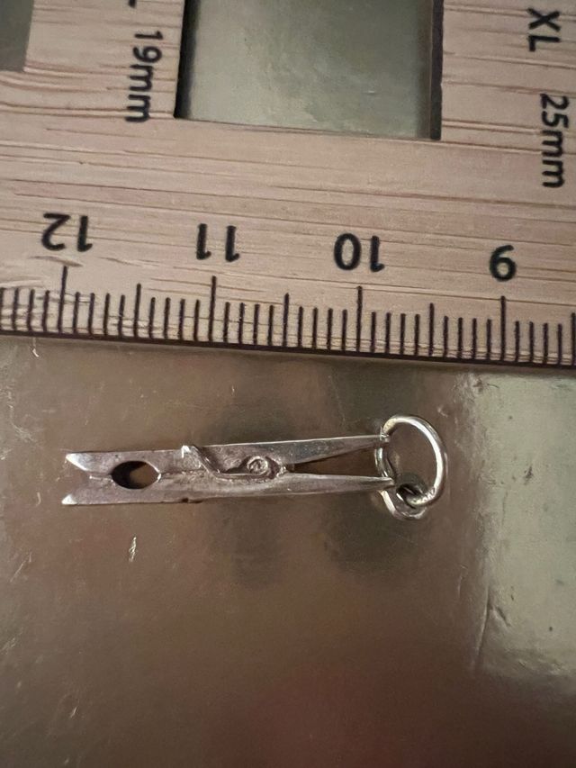 Colgante plata pinza ropa