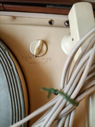 Maletín cuero Tocadiscos frances Vintage años 60