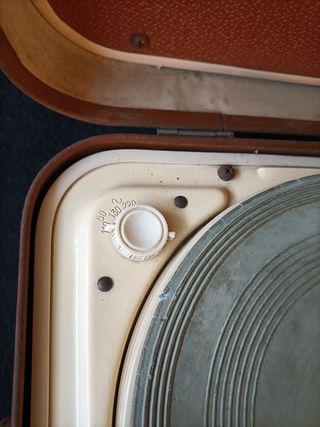 Maletín cuero Tocadiscos frances Vintage años 60