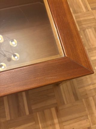 Mesa centro madera-cristal