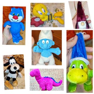 Lotto di 7 Peluche: Tweety, Puffi & altri
