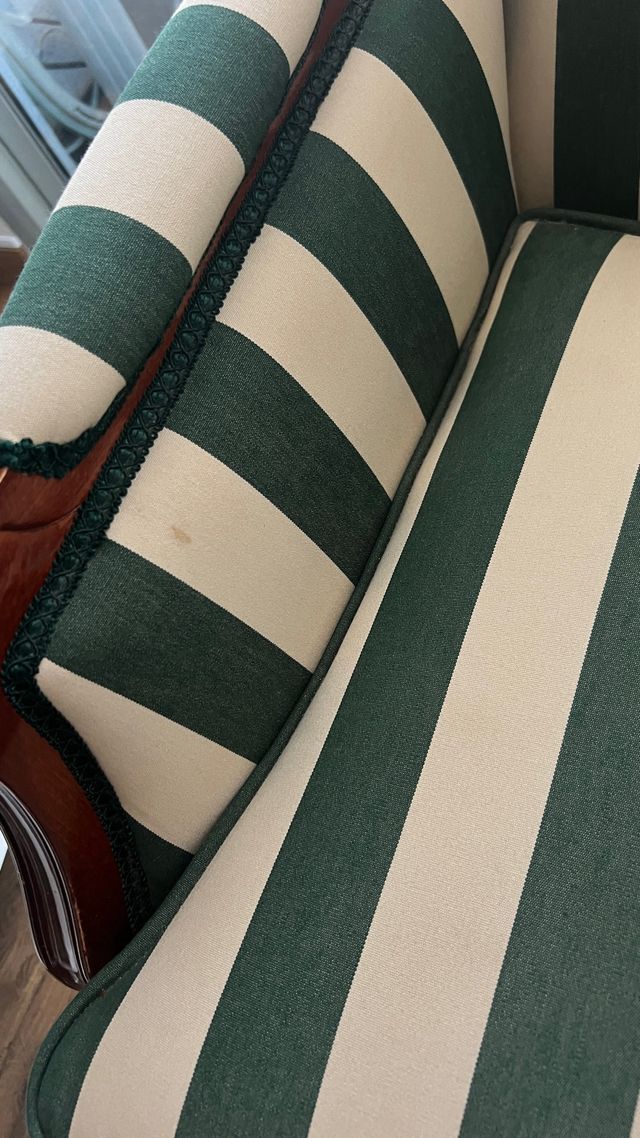 2 Butacas Luis XVI rayas verde-blanco