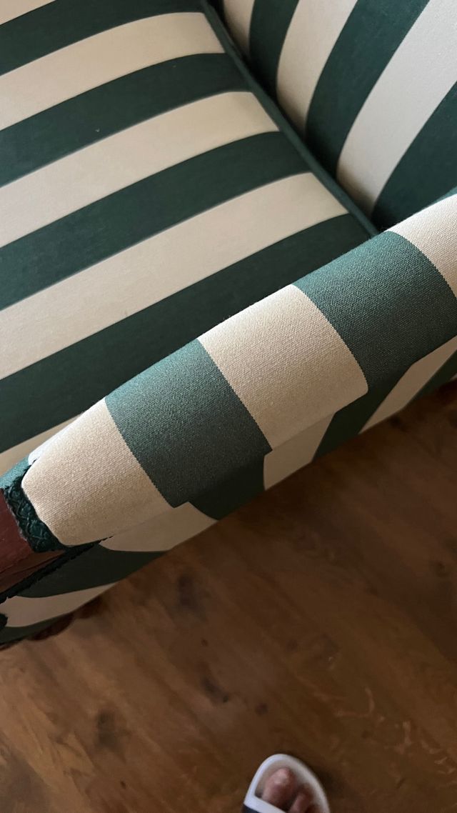 2 Butacas Luis XVI rayas verde-blanco