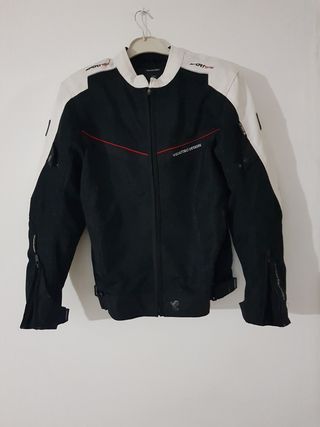 Chaqueta moto deportiva blanco-negro