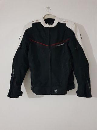 Chaqueta moto deportiva blanco-negro