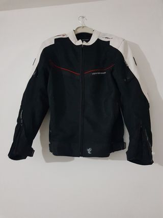 Chaqueta moto deportiva blanco-negro