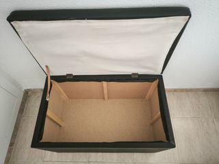 Puff baúl piel sintética negro