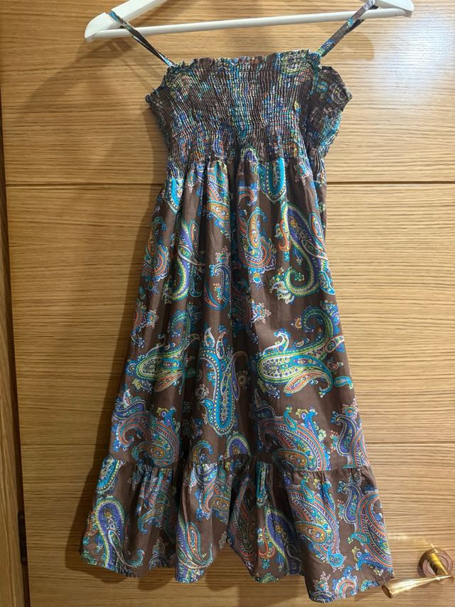 Abito boho marrone stampato