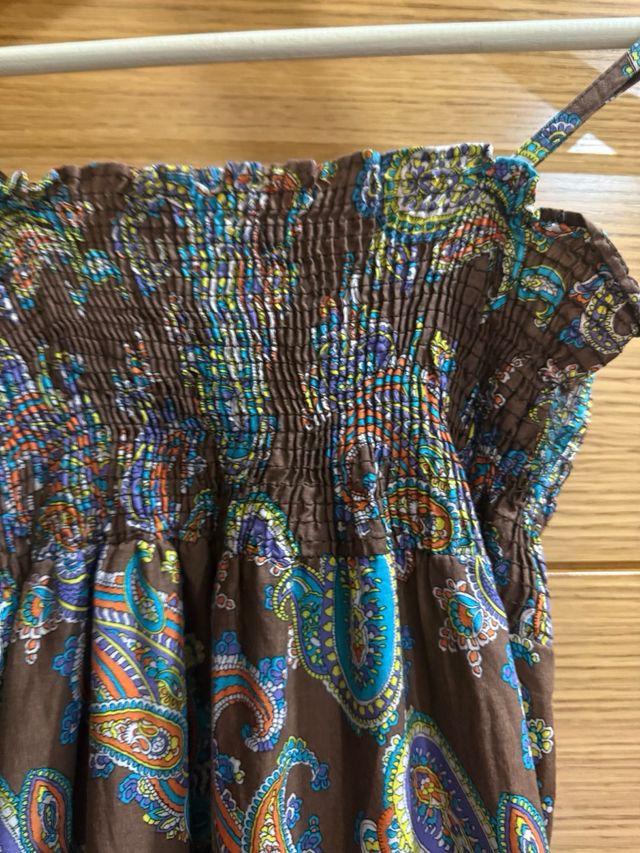 Abito boho marrone stampato