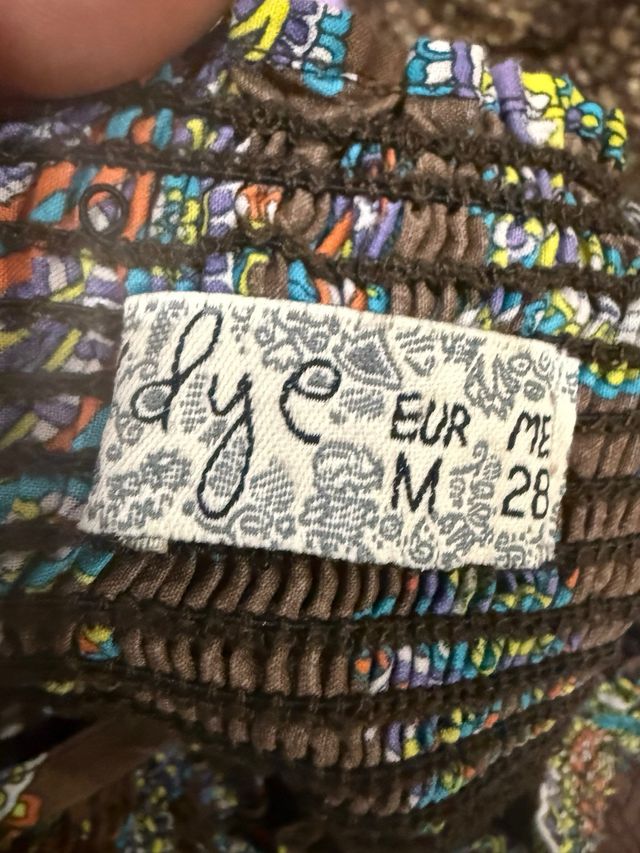 Abito boho marrone stampato