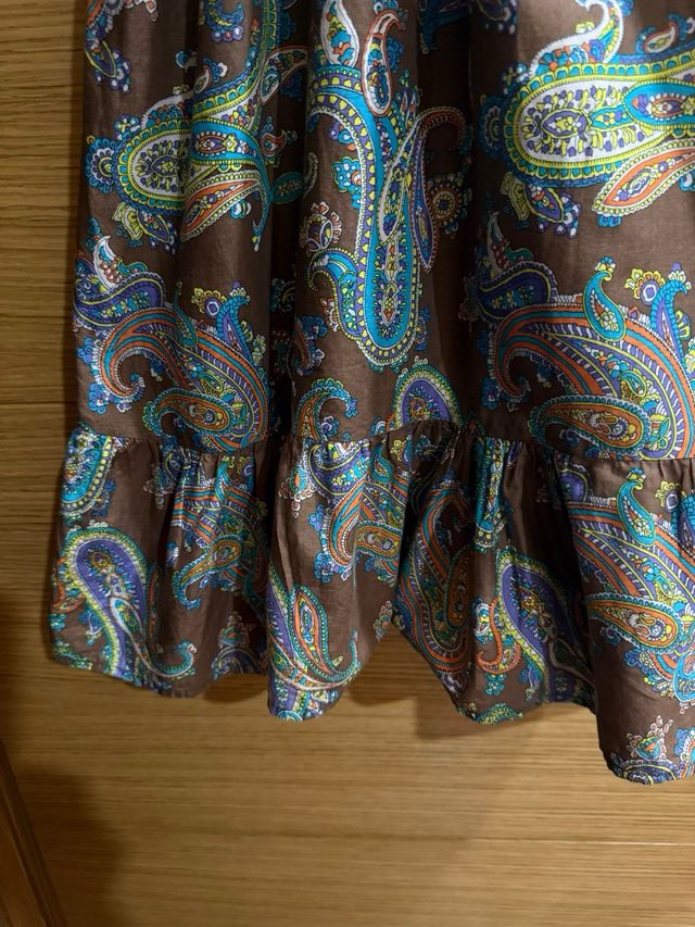 Abito boho marrone stampato