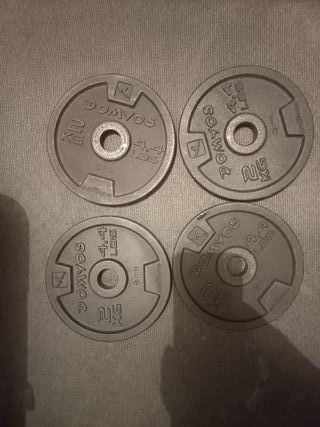 DISCOS 4 PESAS 2KG PATA BARRAS DECATHLON 