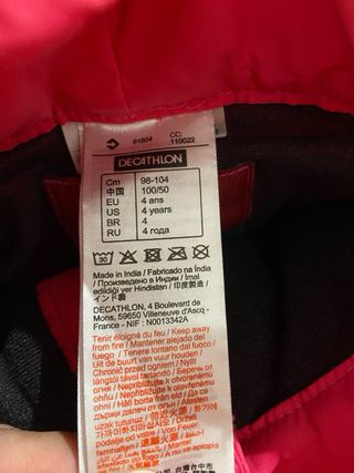 Chaqueta y pantalon nieve niña 
